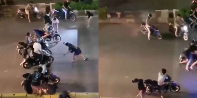 Kocak! Pemuda Balap Liar Langsung Kabur Saat Dengar Suara Sirine Polisi