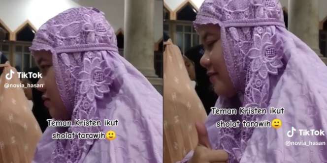 Momen Wanita Non Muslim Ikut Sholat Tarawih sampai Rela Beli Mukena Baru