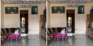 Potret Renovasi Ruang Tamu Minimalis Untuk Persiapan Lebaran, Dulu Sederhana Kini Jadi Super Mewah!