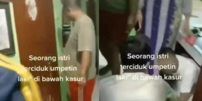 Viral Detik-detik Istri Keciduk Suami Sembunyikan Pria Simpanan di Bawah Kasur