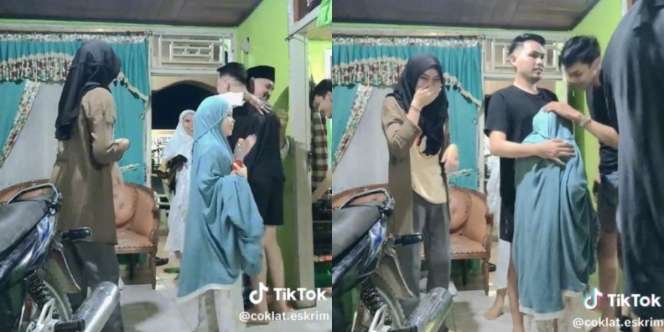 Momen Haru Kasih Kejutan Orangtua Pulang Tarawih, Tiba-Tiba Anak Rantaunya Sudah di Rumah