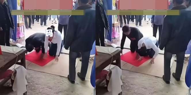Menikah di Hari Pemakaman Ayah, Pengantin Terpaksa Pakai Baju Serba Hitam, Ekspresi Wajah Jadi Sorotan