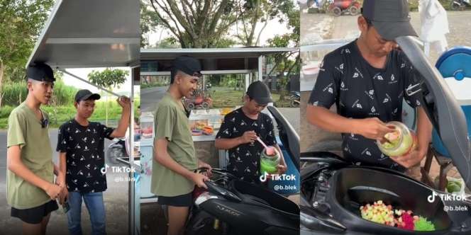 Ngakak! Beli Es Campur Tapi Wadahnya Bagasi Motor NMax, Begini Endingnya