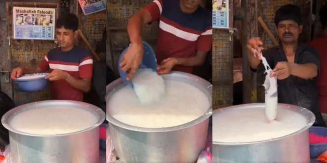 Waduh! Awalnya Ngiler Lihat Minuman Dingin ala India yang Menyegarkan Ini, Pas Lihat Cara Penjual Membuatnya...