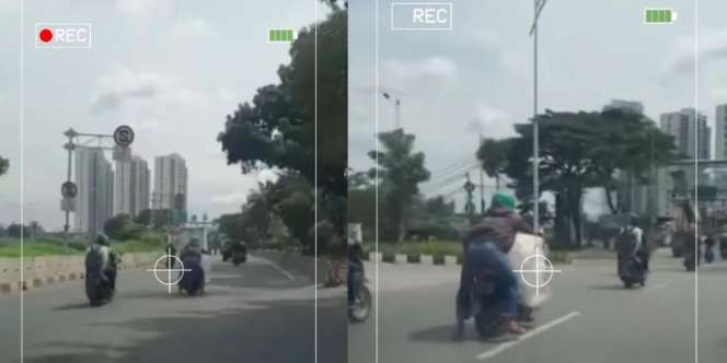 Ngeri dan Miris Lihat Driver Ojol Dapat Orderan Tak Masuk Akal, Kirim 2 Balok Es Batu Pakai Motor, Badannya Sampai Melayang