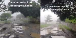 Potret Jalanan di Lampung yang Bikin Resah Warga, Netizen: Cocok bagi yang Suka Tantangan