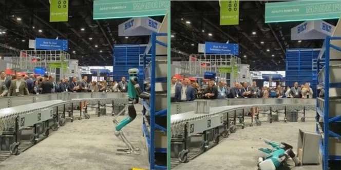 Ternyata Robot Juga 'Manusia', Lihat Detik-Detik Robot Tumbang Setelah 20 Jam Kerja