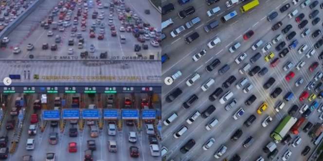 Penampakan Jalur Mudik dari Udara, Mobil Padat Banget