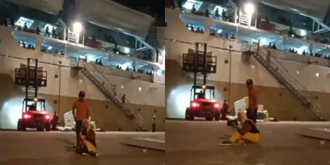 Viral Wanita Nangis Histeris di Depan Kapal di Pelabuhan, Diduga Ditinggal Pacar Mudik