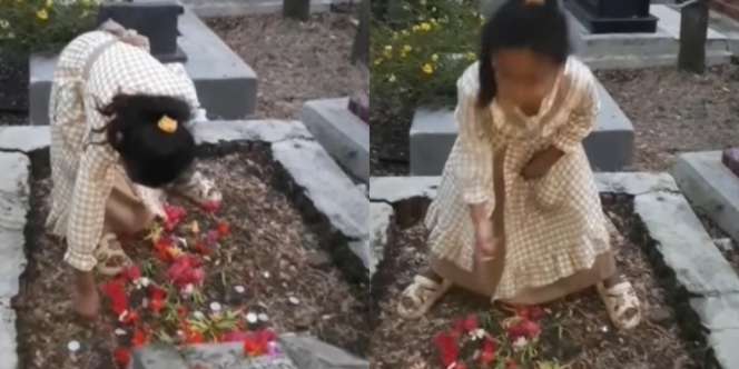 Bikin Merinding! Bocah Perempuan Ini Cari Uang Koin di Kuburan hingga Magrib, Alasannya Bikin Sedih