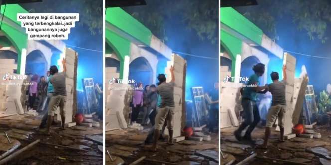 Behind the Scene Adegan Dinding Bangunan Terbengkalai Runtuh: Pemain Jatuh Duluan, Temboknya Dirobohkan Belakangan
