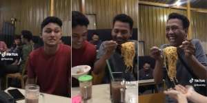 Lagi Asyik Aduk Mie, Mangkoknya Dicolong Teman Lagi Iseng, Auto Ngakak Sedunia