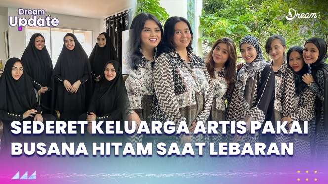 Keluarga Artis yang Berbusana Serba Hitam saat Lebaran