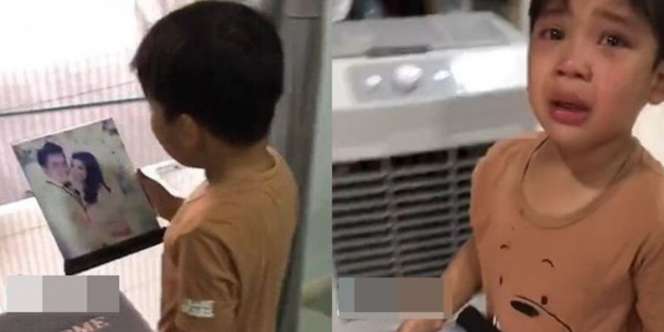 Momen Kocak Bocah Nangis Kejer Lihat Foto Nikah Orangtua, Mengira Ayah Selingkuh, Ternyata Ibu Kini Gemuk dan Filer Bibir