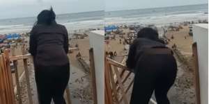 Pagar Pembatas Tak Layak, Seorang Wanita Nyaris Jatuh dari Bangunan Tinggi di Pantai Bagedur