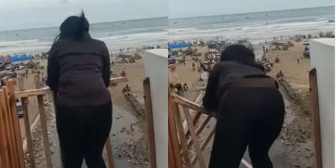 Pagar Pembatas Tak Layak, Seorang Wanita Nyaris Jatuh dari Bangunan Tinggi di Pantai Bagedur