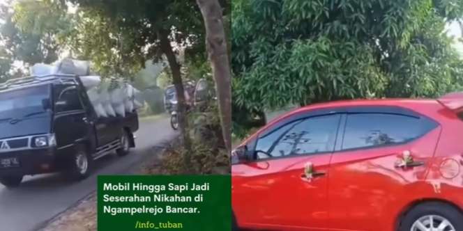 Viral Pernikahan Mewah di Tuban, Bawa Seserahan Sapi, 5 Pikap Gabah, dan Mobil Rp400 Juta Bikin Netizen Minder: Jangan Sampai Calonku Lihat!