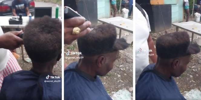 Ditonton 21 Juta dan Bikin Terkecoh: Dikira Pakai Topi Beneran, Ternyata Rambut Model Terbaru Hasil Pangkas di Tukang Cukur Bawah Pohon