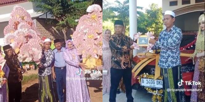 Bikin Melotot! Seserahan Mewah Lamaran 'Sultan Madura', Kasih Pengantin Wanita Mobil Baru dan Bouquet Uang Super Besar