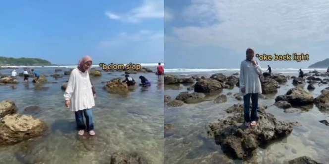 Drama Difotoin Doi, Sudah Naik ke Batu Karang Basah-Basahan di Tengah Terik Matahari, Hasil Fotonya Malah Bikin Nangis