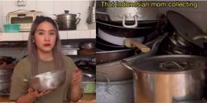Hobi Emak-emak Simpan Panci Tanpa Gagang, Warganet: Relate Banget!