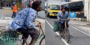 Momen Haru Perjuangan Bapak Kayuh Sepeda Butut Roda Belakang Tinggal Velg Besi Tanpa Ban, Dipaksa Jalan demi Bisa Kerja