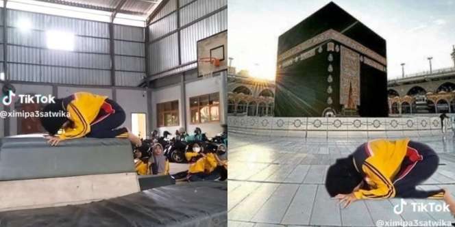 Momen Ngakak Cewek Roll Depan Saat Pelajaran Penjas, Malah Sujud Sampai ke Mekah