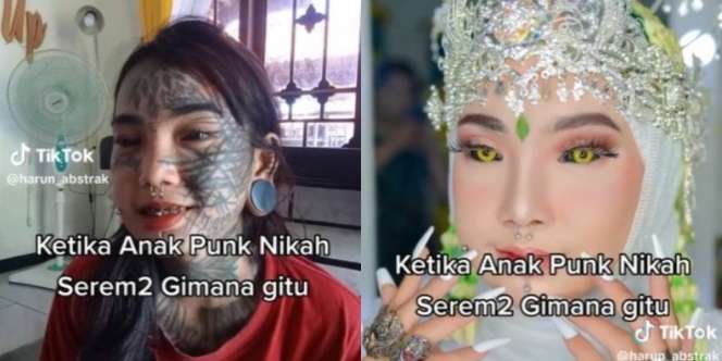 Transformasi Gadis Punk Dirias Pengantin Hasilnya Bikin Pangling, Tato di Seluruh Wajah Seketika Hilang Jadi Seperti Orang yang Berbeda