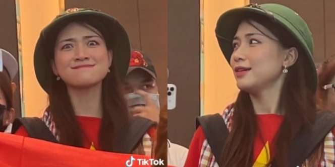 Penyanyi Cantik Asal Vietnam Kesal Teriaknya Kalah Lantang dari Suporter Indonesia di SEA Games 2023, Ekspresinya Menggemaskan!