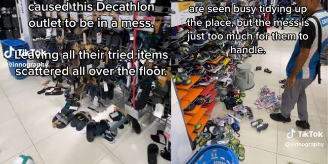 Aksi Pembeli Sepatu Tak Bertanggung Jawab, Berlagak Seperti di Rumah Sendiri, Toko Berantakan bak Kapal Pecah