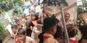 Viral Momen Guru SD Nikah, Pasukan Muridnya Kondangan Bawa Perabot