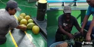 Perjuangan Bapak Hidupi Keluarga, Semangat Cari Rezeki Naik ke Atas Kapal Jualan Buah Meski Punya Keterbatasan Fisik