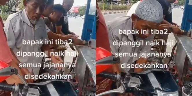 MasyaAllah, Bapak Paruh Baya Ini Sedekahkan Seluruh Dagangannya Setelah dapat Kuota Tambahan Naik Haji