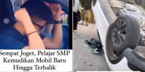Ingin Pamer ke Teman, Bocah SMP Ini Nangis Terisak Saat Mobil Baru yang Dikendarainya Jatuh Terbalik