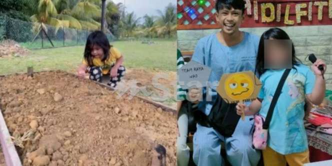 Momen Bocah Main di Makam Ayah Tak Mau Pulang, Kisah di Baliknya Bikin Pilu: Mau Duduk sama Ayah