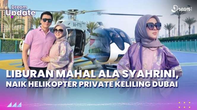 Liburan Mahal ala Syahrini, Naik Helikopter Private Keliling Dubai