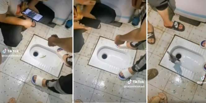 Kegabutan Pemuda Ini Bikin Ngakak Sekaligus Jijik! Mancing di Kloset Jongkok, Tak Disangka Malah Dapat Ikan Lele Betulan