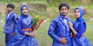 Calon Pengantin Bikin Outfit Prewed Unik Anti Air: `Sakinah Mawadah Wahterpal Wahantibasah`