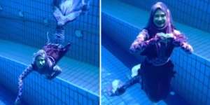 Viral! Penampakan Putri Duyung Berhijab, Gerakannya Luwes 