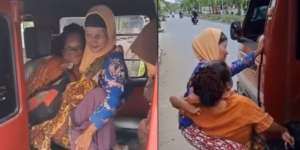 Bikin Mewek! Meski Kesulitan Berdiri, Ibu Tua Ini Gendong Anak Disabilitas demi Berobat ke Dokter Naik Angkot