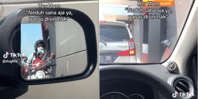 Pemandangan yang Bikin Terenyuh, Ibu Minta Anak Berteduh di Tepian Loket Drive Thru