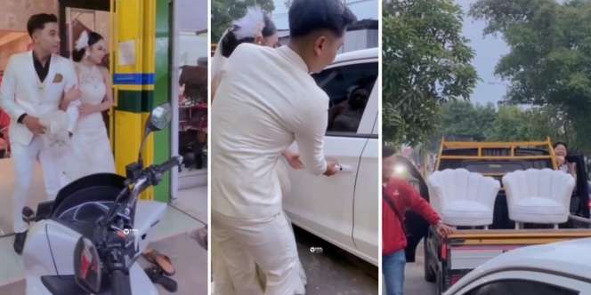 Pasangan Pengantin Syok Wedding Car yang Dinaikinya di Luar Nalar: The Real Dua Pintu dengan Bak Terbuka di Belakang