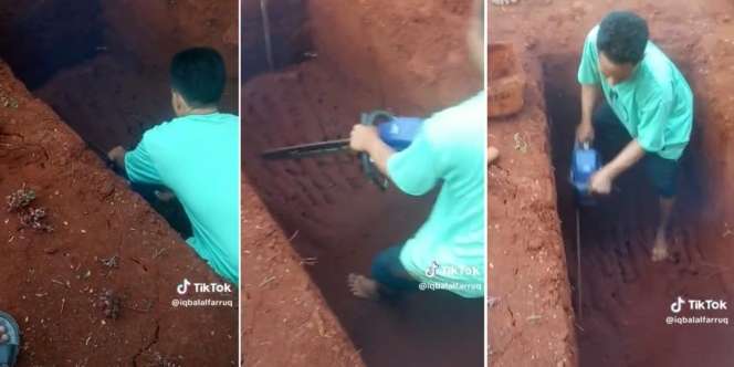 Bukan Pakai Cangkul atau Sekop, Cara Penggali Kubur Mengeduk Liang Lahat Ini di Luar Nalar