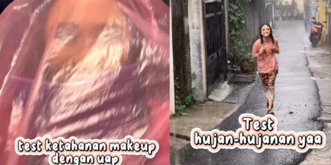 MUA Uji Ketahanan Makeup dengan Uap dan Air Hujan, Hasilnya Anti Badai!