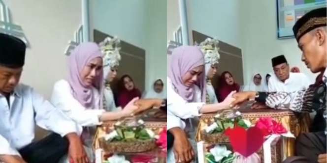 Momen Pilu Perempuan Menangis di Samping Pengantin Wanita, Videonya Bikin Nyesek