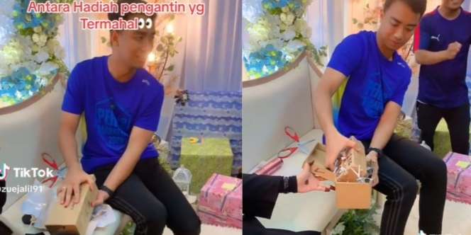 Buka Kado Nikah Ramai-Ramai, Pengantin Pria Kena Prank Mengira Dihadiahi Emas Isinya Ternyata Benda Tak Terduga