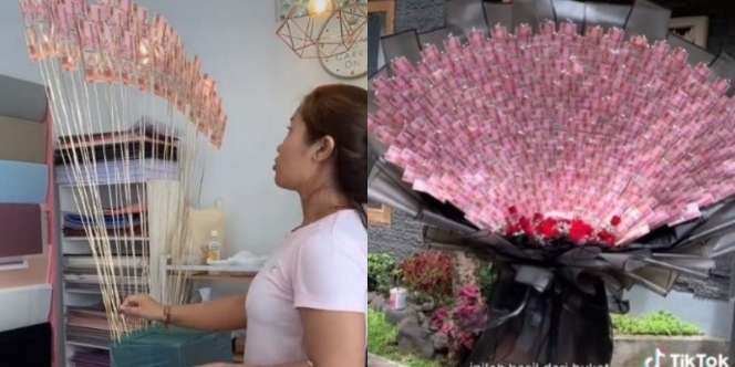 Penampakan Buket Uang Rp30 Juta Sebesar Reog, Bikinnya Penuh Perjuangan