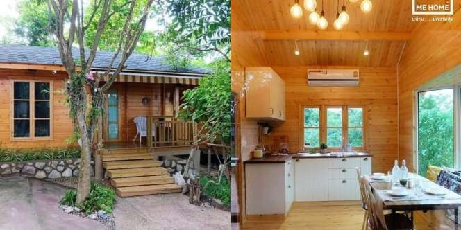 Luar Rumah Kayu Ini Terlihat Biasa Saja, Dalamnya Begitu Eksotis Serasa Liburan di Vila