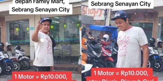 Viral Parkir Motor Liar di Seberang Sency Getok Pelanggan Rp10 Ribu Meski Cuma Sebentar, Bang Jago Diciduk Polisi