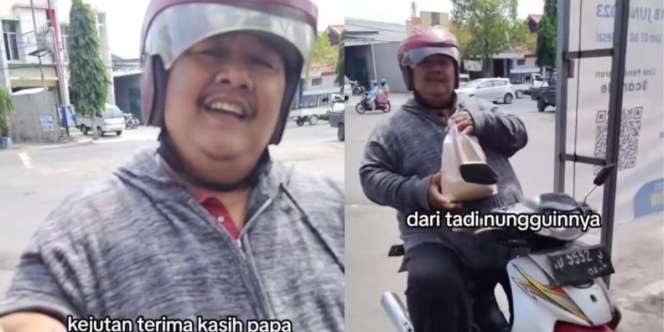 Momen Gemas Ayah Antar Makanan untuk Putrinya yang Hamil: 'Maem yang Banyak Biar Ndut'